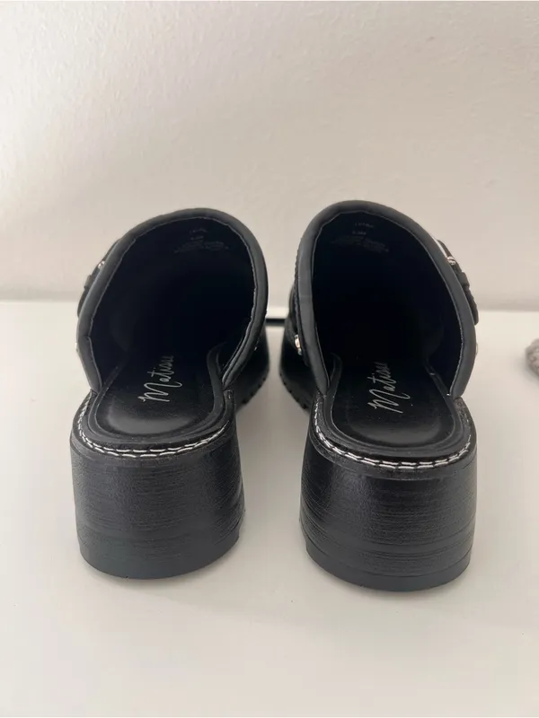 Matisse Anthropologie Lenni Black Leather Platform Mule Size 9.5 - Image 5