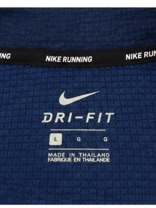 Nike Running Dri-FIT Navy Blue Reflective Quarter Zip Pullover Size Large - Image 4