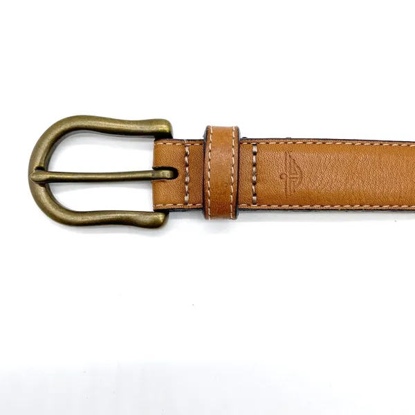 Dockers Womens‎ M Colorblock Belt Western Brown Red Black Leather Brass - Image 2