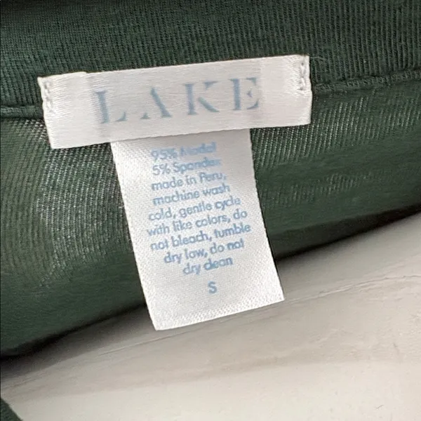 Lake Pajamas Green Long Sleeve Top with Yellow Piping small - Image 4
