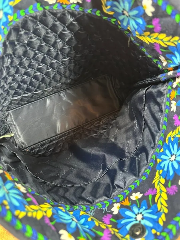 Vera Bradley Midnight Blues Quilted Floral Tote Shoulder Bag Blue Purple - Image 5