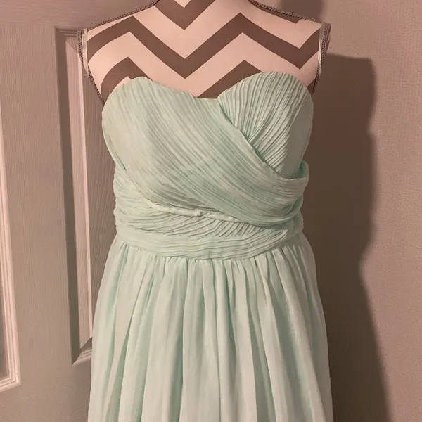 Tevolio women’s strapless chiffon mint green long formal dress size 12 - Image 2