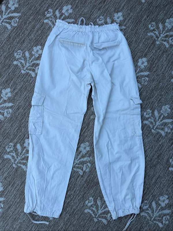 Abercrombie & Fitch White Cargo Jogger Pants - Image 3