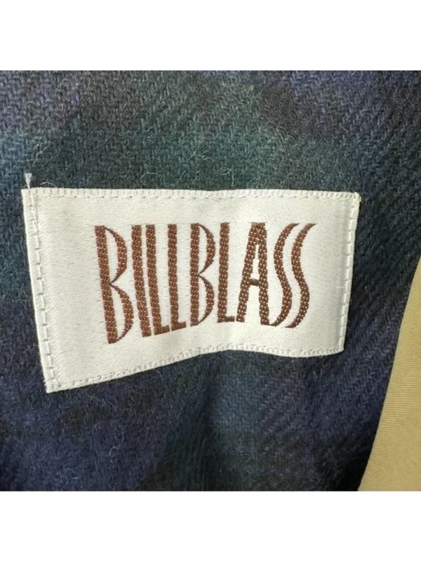 Bill Blass Womens Long Trench Coat Button Front Khaki Wool Blend Water-Resistant - Image 3