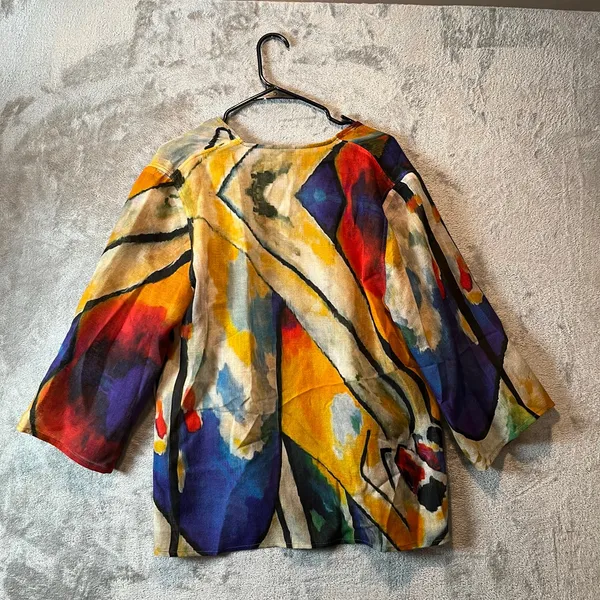 Cocoon Tao House OOAK Art‎ to Wear Open Fine Wool Lux Cardigan Size S/M - Image 2