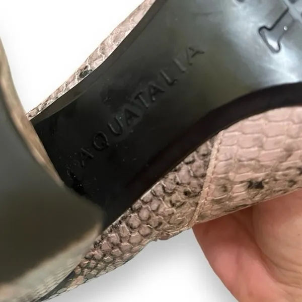 Aquatalia Palomina embossed snake print leather pointed toe booties NEW size 6M - Image 10