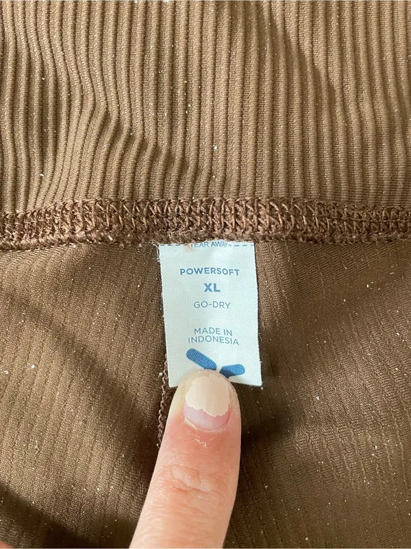 Old Navy POWERSOFT Brown Ribbed Active Leggings XL - Image 2