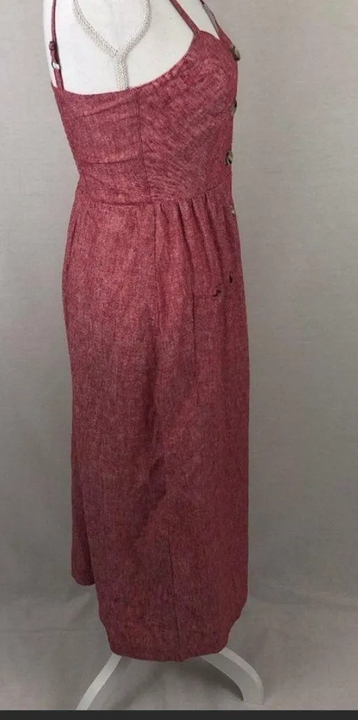 Indigo Rein Button Front Linen Sundress - Image 3
