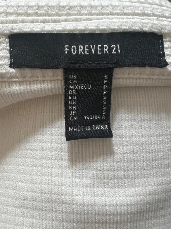 Forever 21 White Waffle Knit Shacket Women’s Size Small Gorpcore Minimalist - Image 5