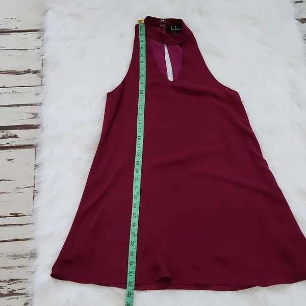 LULUS GROOVE THING SWING DRESS MOCK NECK‎ IN MAGENTA Small - Image 9