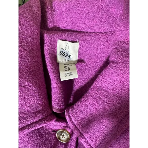 Joie Medium Jacket Button Boiled Wool Purple Pockets Shacket Womens Long Sleeve‎ - Image 12