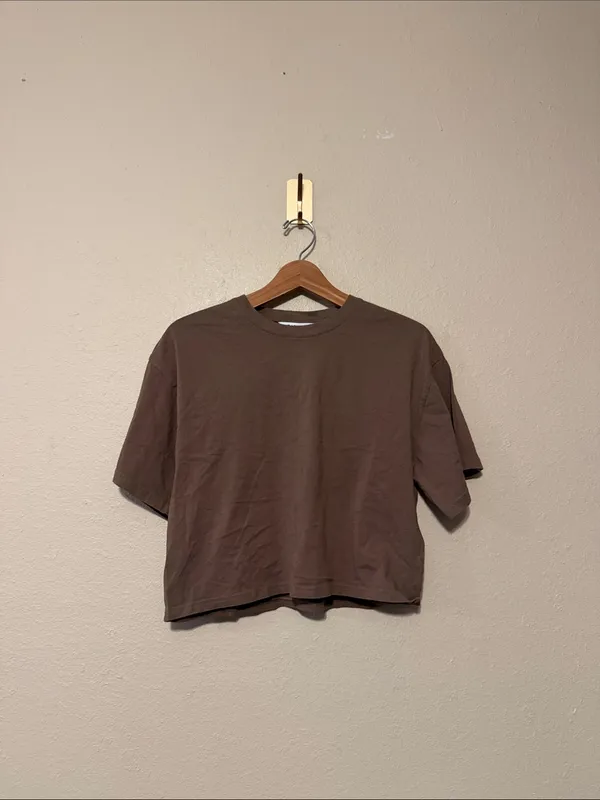 Athleta True Cotton Crop Tee Clay Size Medium - Image 2