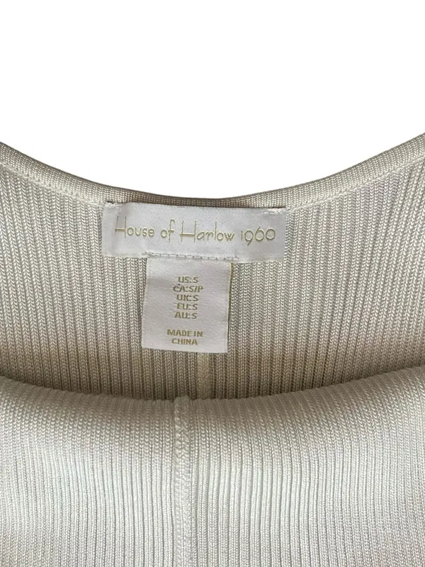 House of Harlow Women’s Ivory Cloud Dancer Pearl Strap White Knit Midi Dress S - Image 4