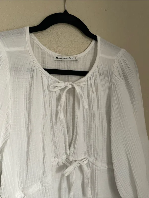 Abercrombie & Fitch Gauze Muslin Cotton Tie Front Beach Pool Coverup Size XS - Image 11