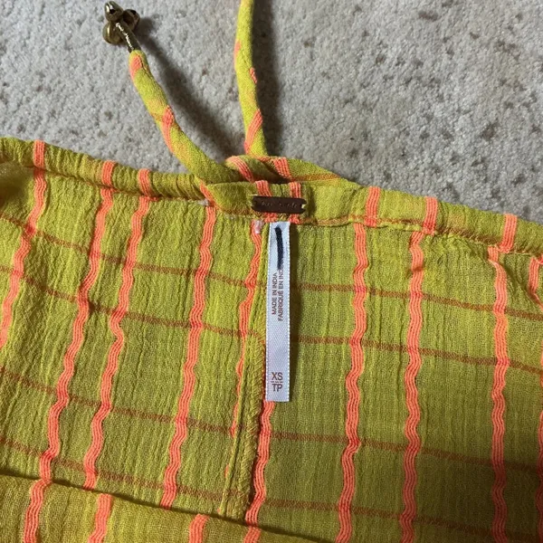 Free People Boho Sun Valley Midi Summer Dress Gauze Plaid Tiered OB1722085 XS‎ - Image 6