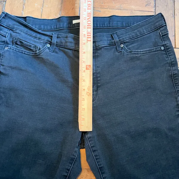 Levis Classic Straight‎ Leg Jeans Womens 20W M Black Denim Pants - Image 7