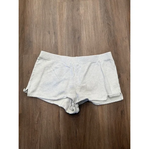TNA Aritzia Cozy Fleece‎ Sweatfleece Shorts Heather Gray XL Relaxed Fit Lounge - Image 2