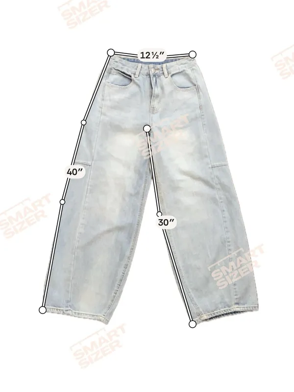 Audrey DAZY Light Wash Barrel Leg Jeans Size Medium Wide Leg Denim - Image 4