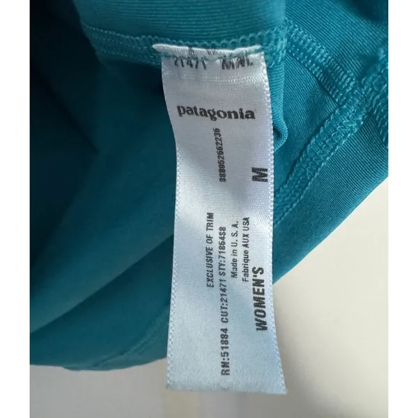 Patagonia Long Sleeve Shirt Teal Green Blue Mock Neck Vintage 71864 Women's M - Image 5