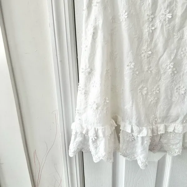 Showpo White Lightweight Fancy A Spritz Square Neck Embroidered Mini Dress 12 US - Image 7