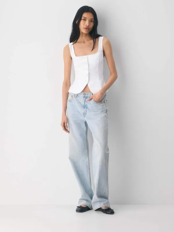 Aritzia Wilfred Octavo Bustier - CruiseLinen™ White Top Vest - Image 4
