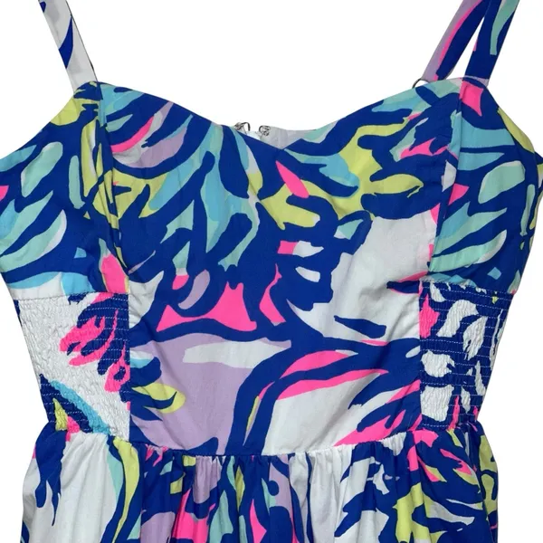Lilly Pulitzer Christine Sundress‎ Tropical Catwalkin Size 0 Blue Multicolor - Image 2