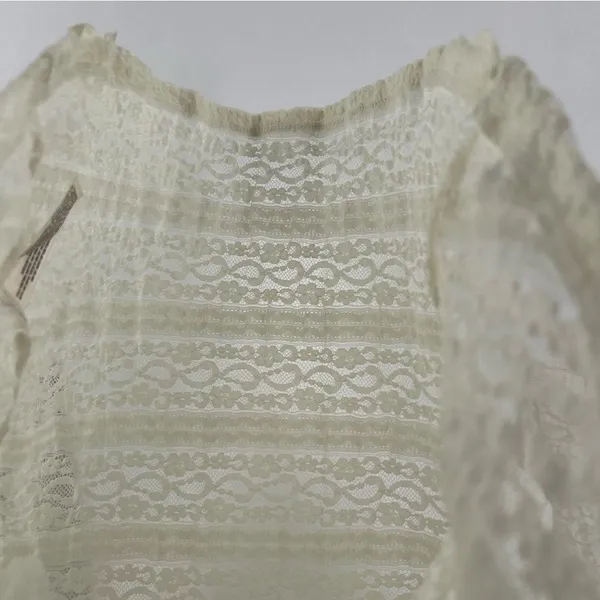 Anthropologie Lilka Ivory Lace Stretch 3/4 Sleeve Swing Top Lightweight Sheer‎ - Image 7