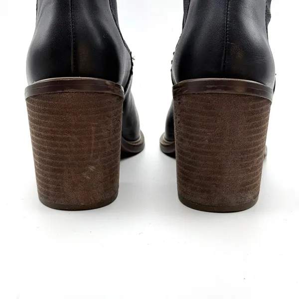 Crown Vintage Pimmy Chelsea Boots 7.5 Black Leather Pointed Toe Block‎ Heel - Image 3