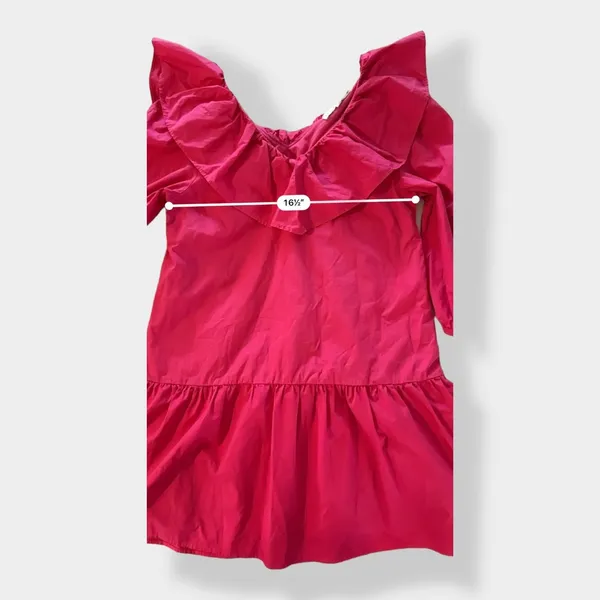 English Factory Long Sleeve V‎ Ruffled Mini in Berry Size S - Image 4