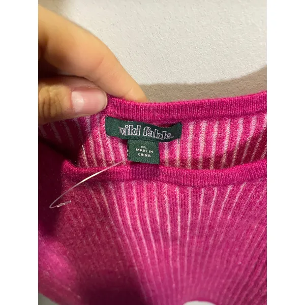 Wild Fable Knit Crop Top Womens‎ XL Pink Ribbed Scoop Neck Y2K Festival Boho - Image 4