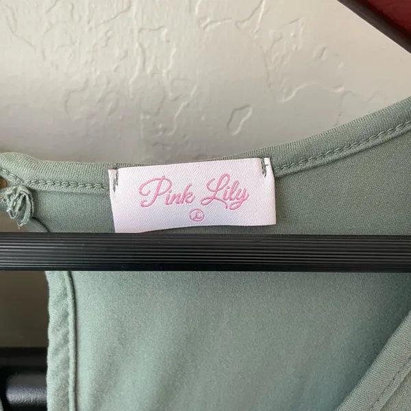 Pink Lily Sleeveless Sage Green Drawstring Waist Romper - Image 4