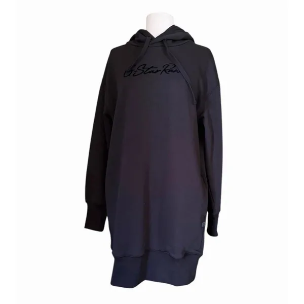 G-Star RAW Black Logo Hoodie Sweatshirt Dress NWT Women’s Extra Small Streetwear - Image 13