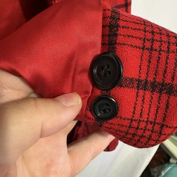 Vintage Pendleton Red Black Plaid Wool Blazer Women’s 14 Made USA Preppy Tartan - Image 9