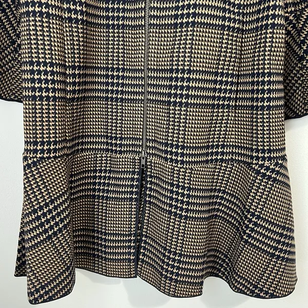 CAbi Women's Small Tartan Plaid Flounce Jacket Longline‎ Dark Acadamia # 3902 - Image 4