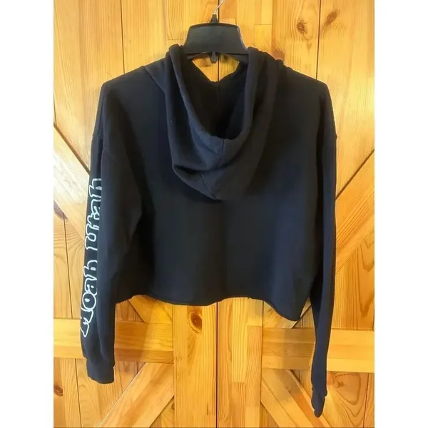 Lane Seven Women’s Cropped Black Moab Graphic Hoodie Size Small (5657) - Image 5