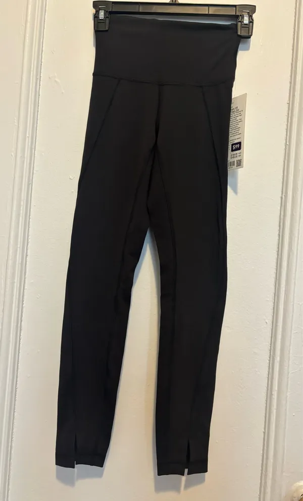 NWT lululemon Wunder Train HR Tight 25” Hem Split - Size 2 / Black - Image 2