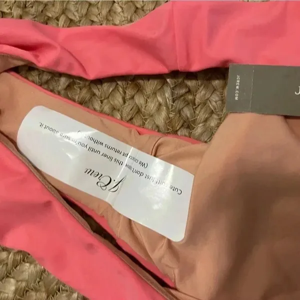 J crew‎ bikini bottom sz medium curved waist cheeky bikini bottom pink - Image 3