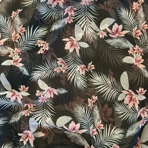 Victoria’s Secret Black Ruffle Floral Print Chiffon Kimono Size M/L Swim Flowy - Image 8