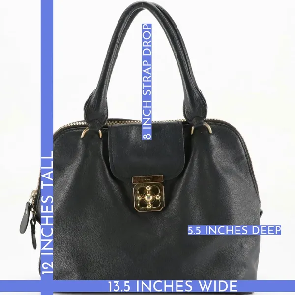 Chloe Black Leather "Elsie" Bowler Style Bag - Image 11