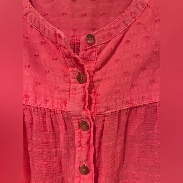 Anthropologie Pilcro Mila Draped Button Down‎ Top Shirt in Coral Size Medium - Image 6