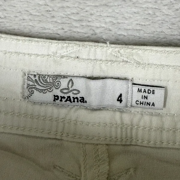 prAna Womens White Organic Cotton Stretch Hiking Shorts W3118RG10 Size 4 - Image 5
