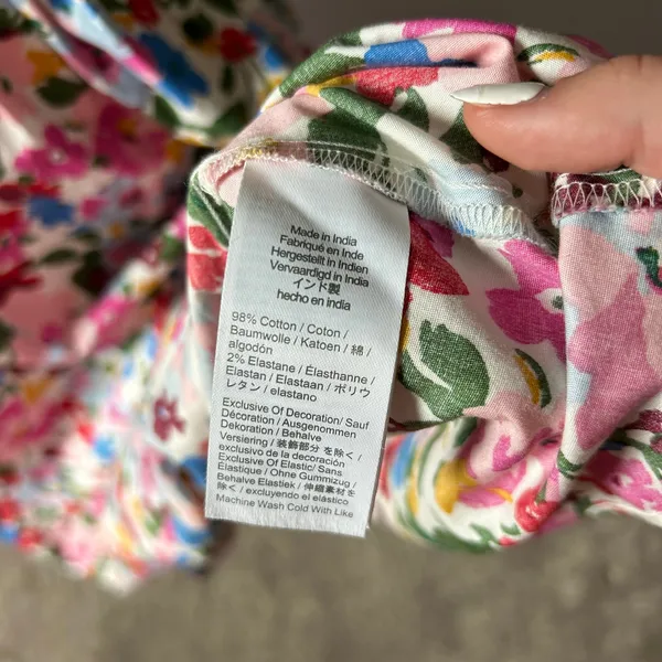 J. Crew Regenerative Cotton Blend Floral Maxi Dress Milkmaid size M - Image 8