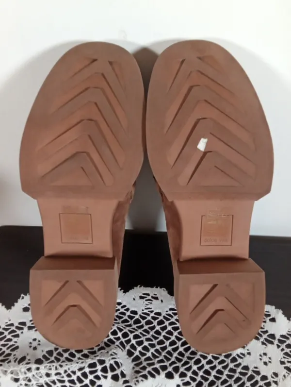 Dolce Vida Womens Sheena Brown Suede Loafers Chunky Platform Shoes Sz 7 - Image 9