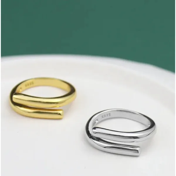 Boutique Unisex Solid Wrap‎ 925 Sterling Silver Band Ring, Adjustable - Image 5