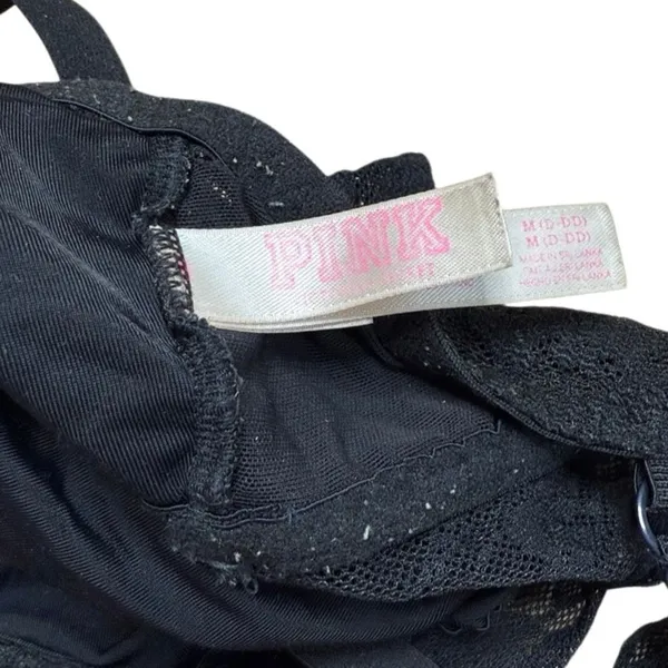 Victorias Secret Pink Black Lace Long line bralette Medium - Image 5