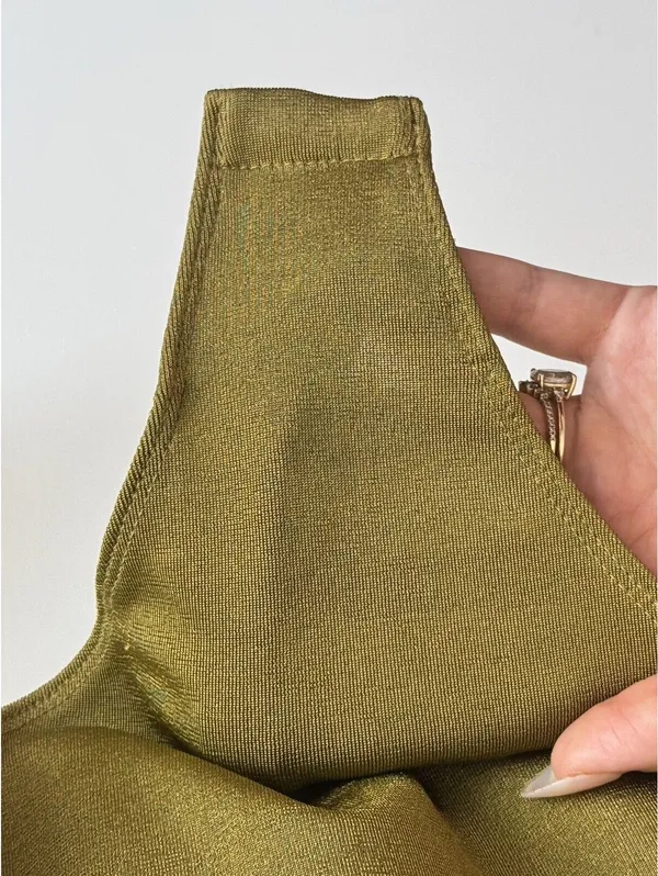 Free People That’s Hot One Shoulder Bodysuit Olive Green Size L - Image 9