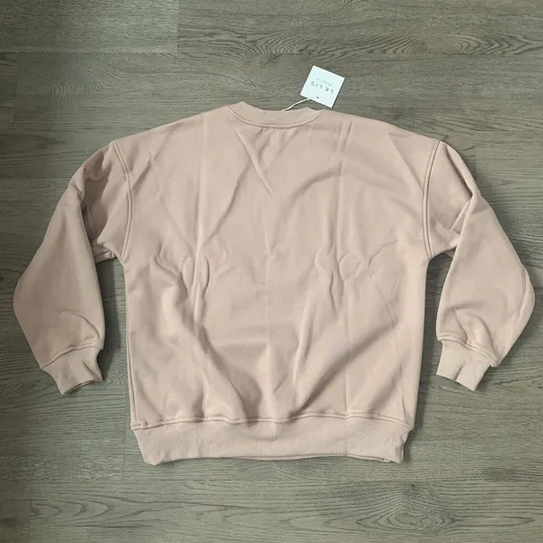 Le Lis Happy Days Only Embroidered Fleece Sweatshirt NWT S Oversized Cocoa Brown - Image 4