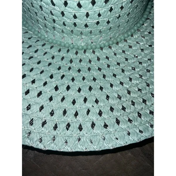 NWOT Foldable Mint Ladies Wide Brim Straw Womens Beach Floppy Summer Sun‎ Visor - Image 5