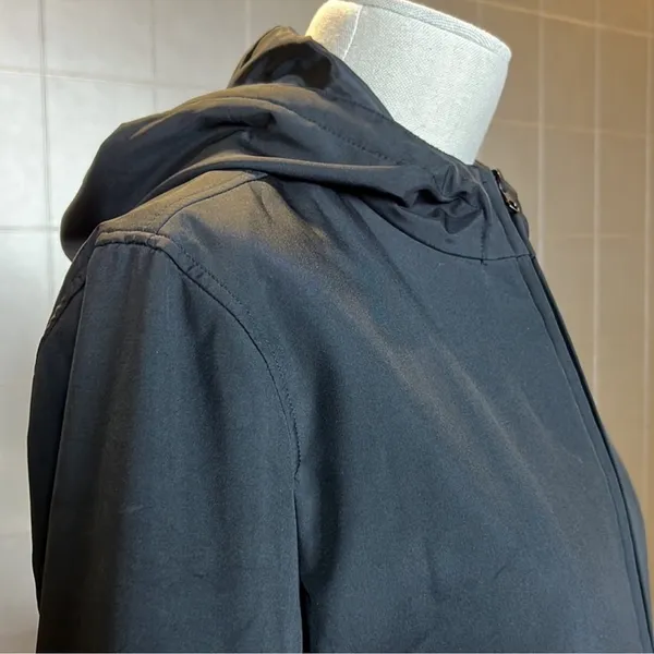 Vintage GAP Women’s Front Zip Rain Jacket with Adjustable Hood Black Size Small - Image 3