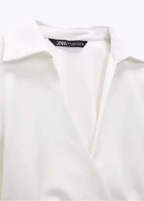 ZARA white dress wedding bridal shower corset mini long sleeve - Image 6